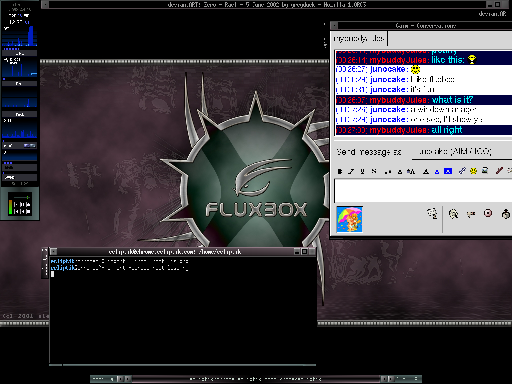 Desktop with Fluxbox from 2002
