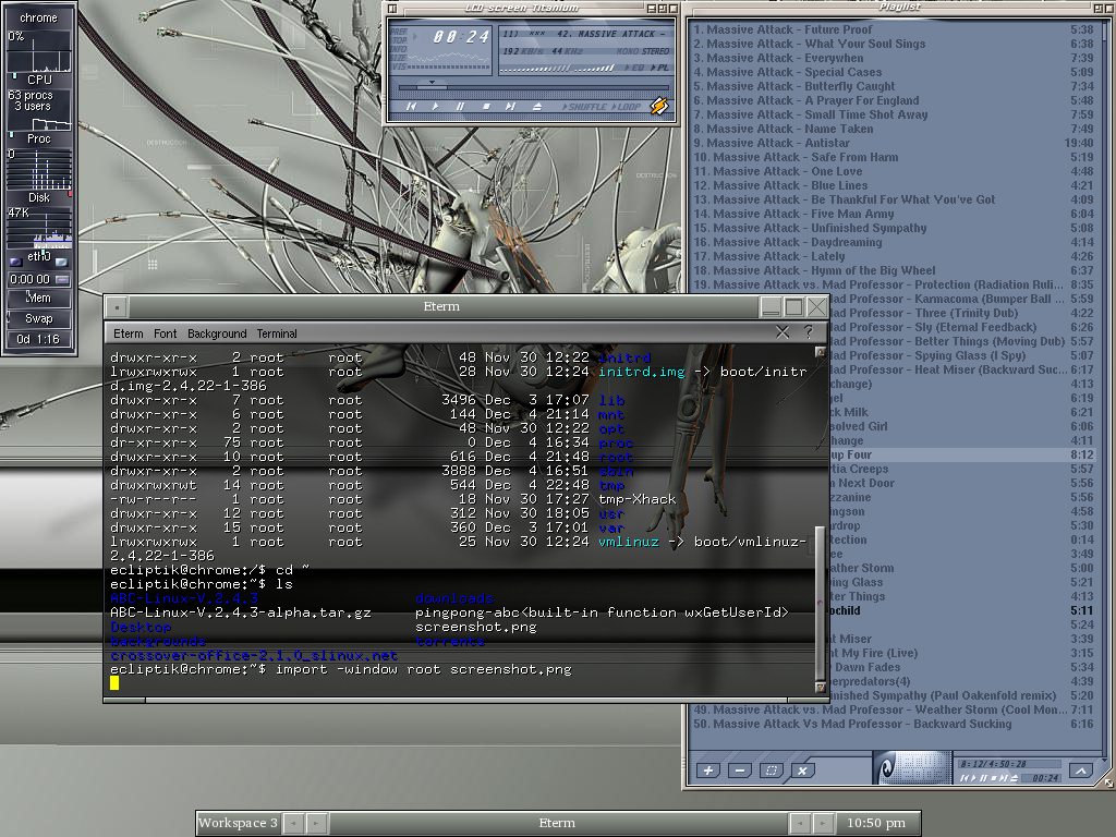 Fluxbox desktop from senior year 2002