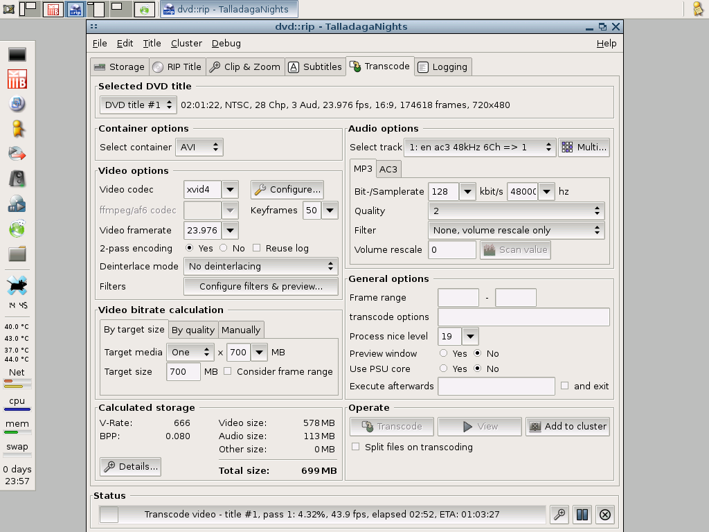 Xfce desktop on Debian Etch with custom panel configuration